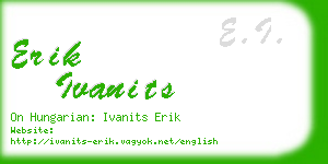 erik ivanits business card